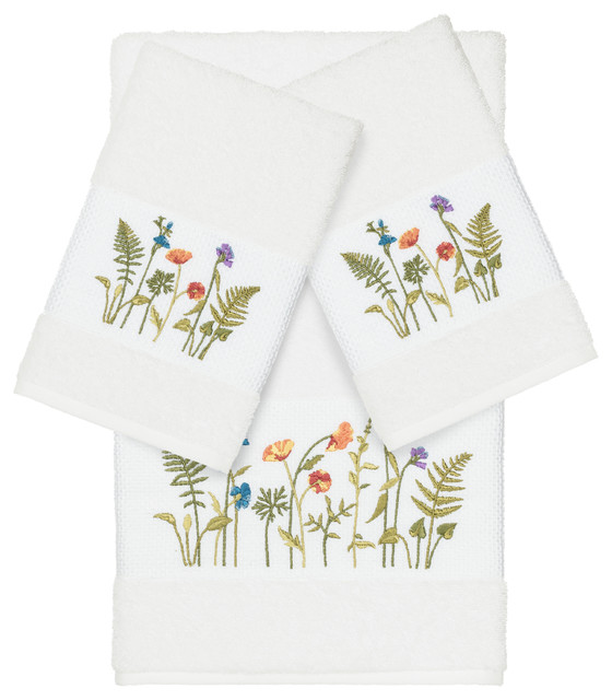 Serenity 3-Piece Embellished Towel Set, White