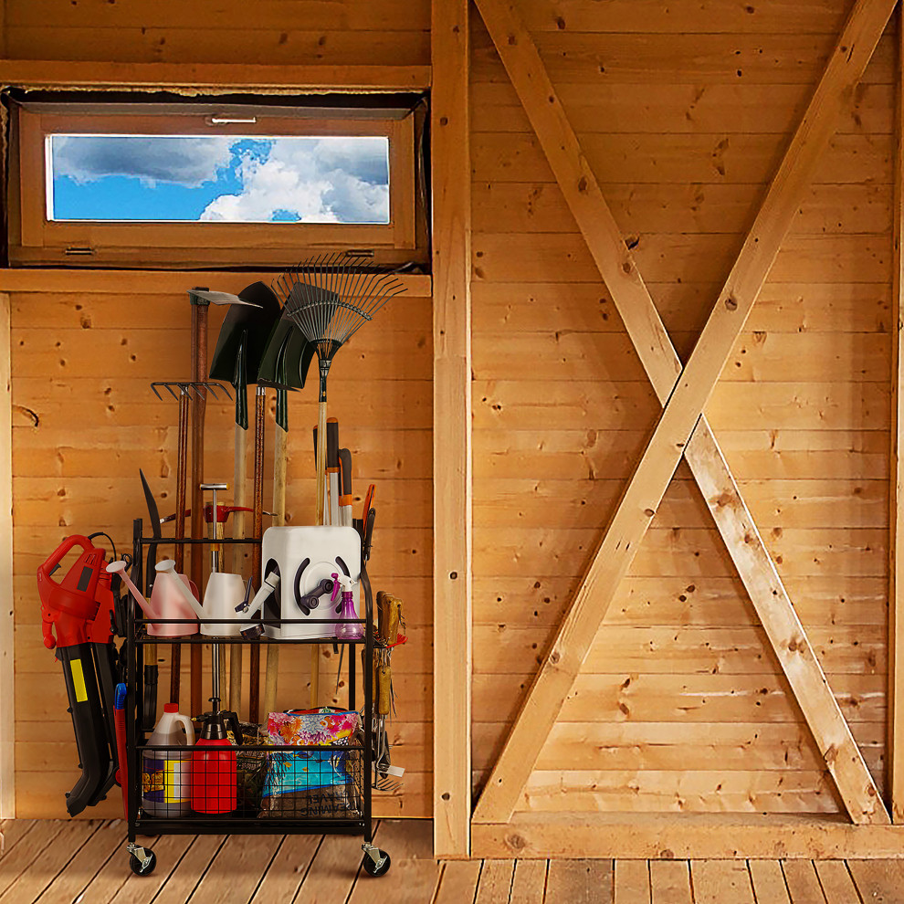Garden Tool Organizer Tool Racks with Wheels Modern Garage And Tool