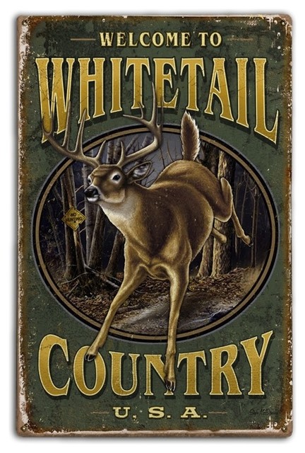 Whitetail Country Vintage, Classic Metal Sign
