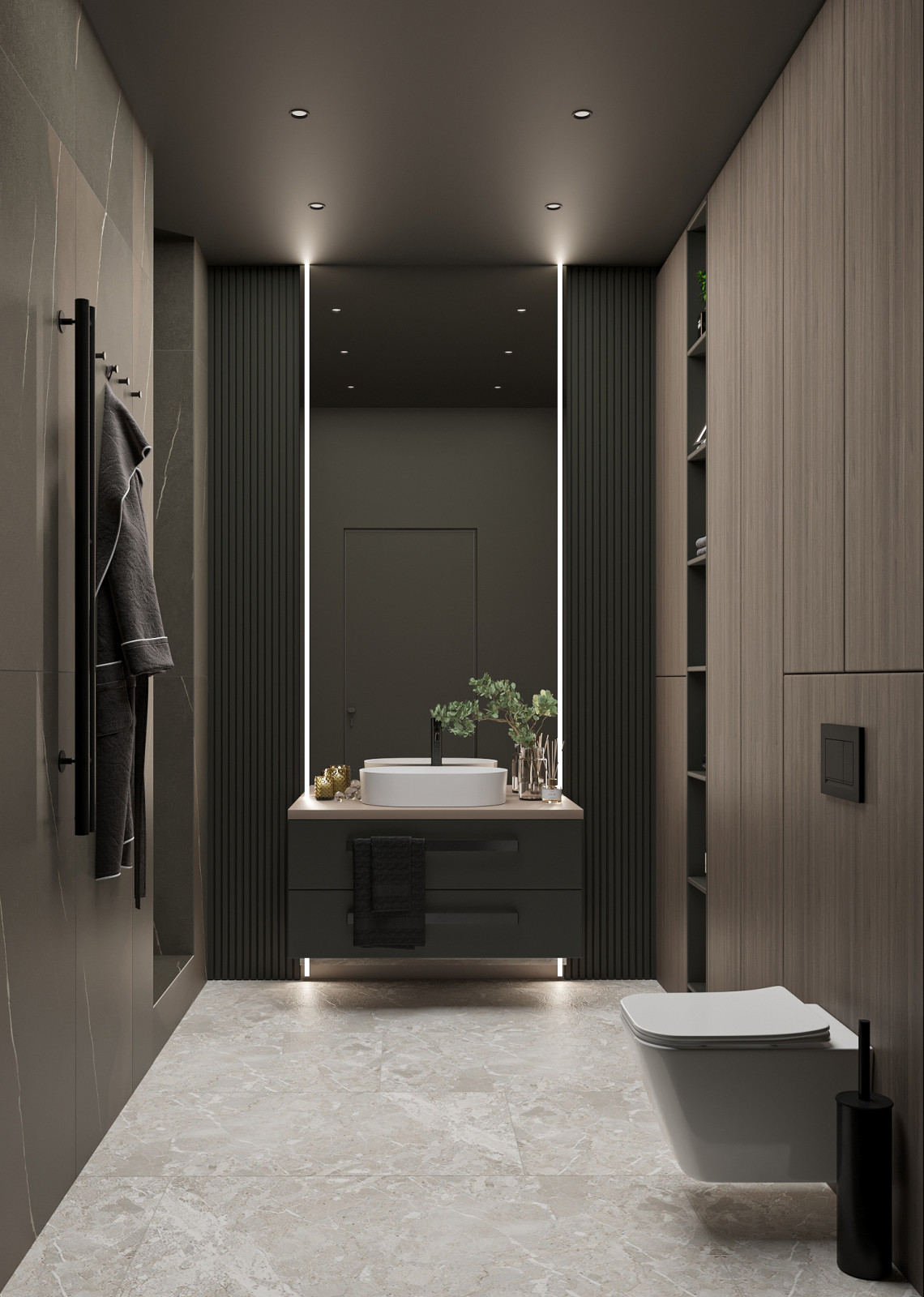 Черная душевая