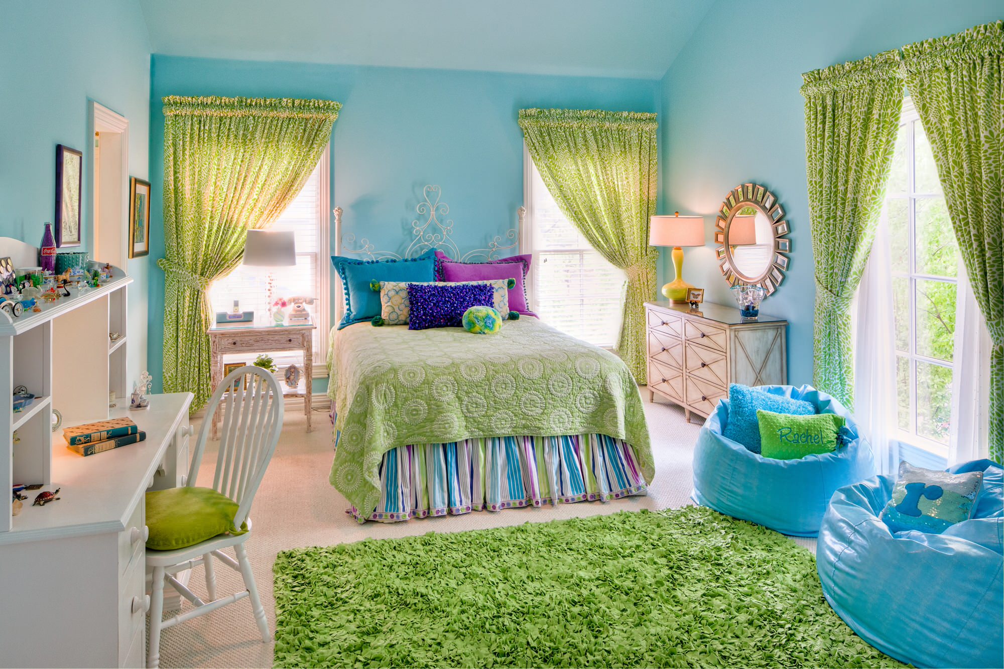 Bedrooms For Girls Blue And Green
