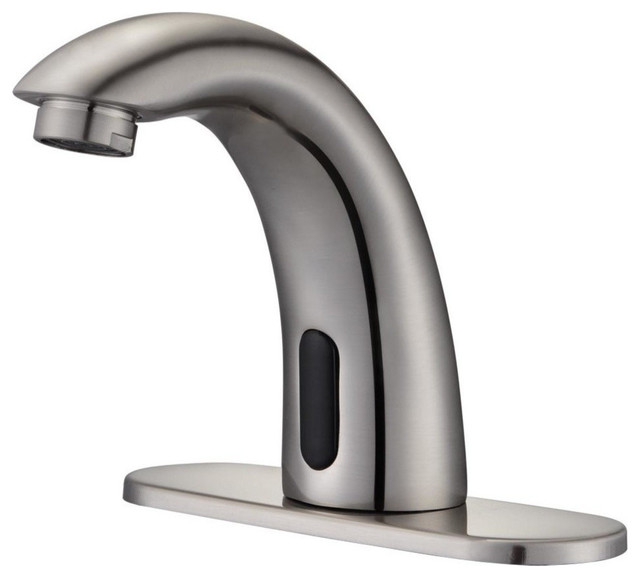 Touchless Hands Free Bathroom Sink Faucet Tap With Sensor Brushed Nickel