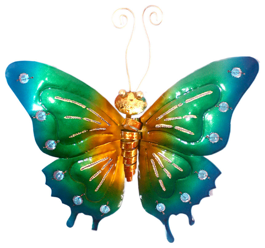 Iron Butterfly Wall Decor Medium, 10x2 Contemporary Wall Accents