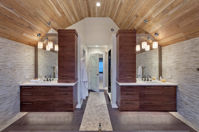 Transitional Master Bath contemporary-badrum