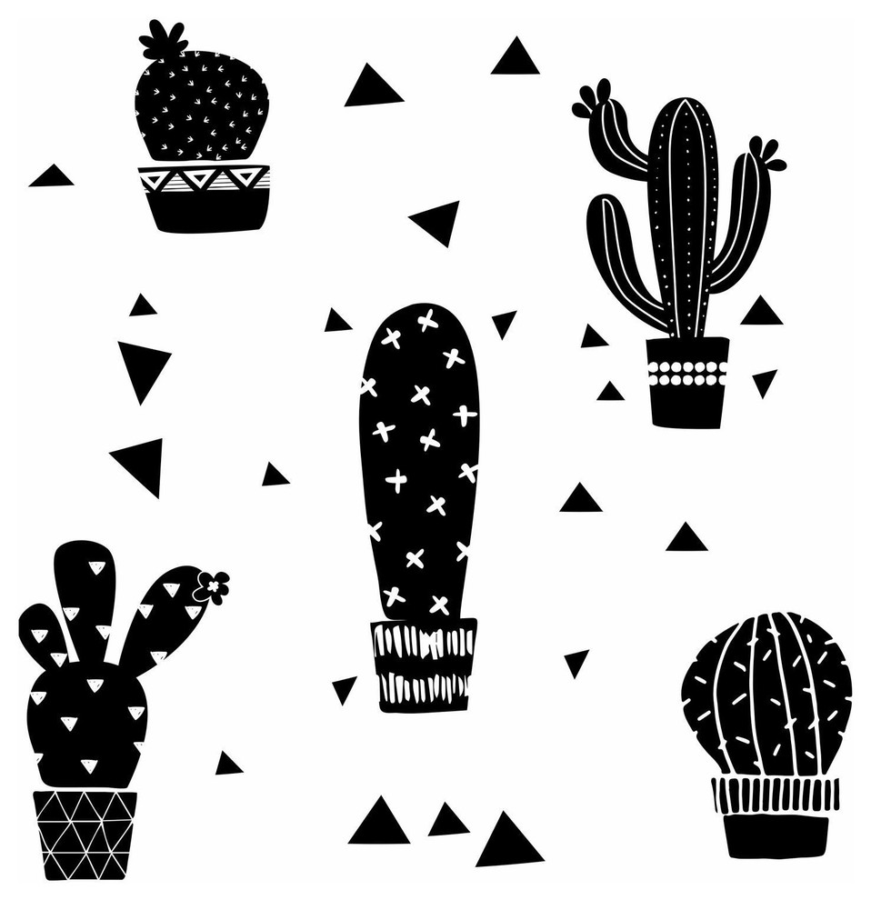 Geo Cactus Peel And Stick Wall Decals Southwestern Wall Decals By York Wallcoverings Inc Houzz