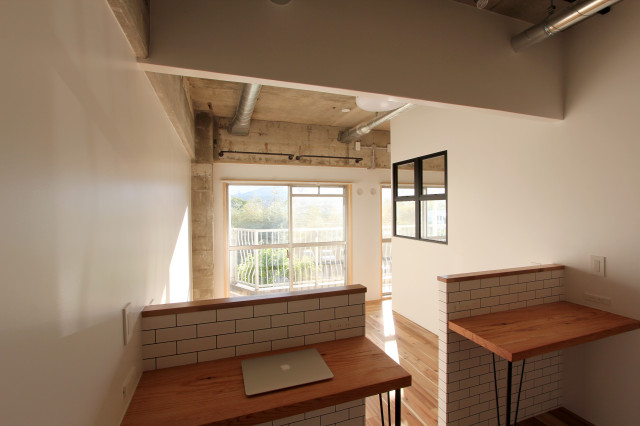 学園前マンションリノベーション industrial-living-room