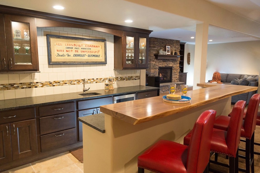 Basement - transitional basement idea in Denver
