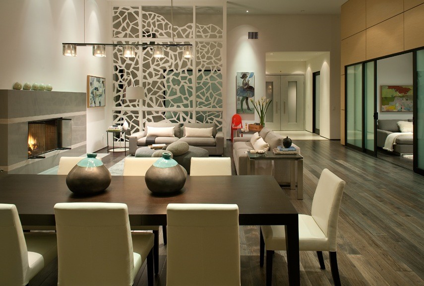 Inspiration for a contemporary family room in San Diego.