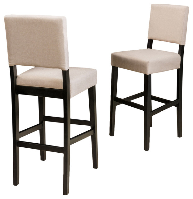 C Tan Fabric Bar Stools Set Of 2 Transitional C Tan Fabric Bar Stools Set Of 2