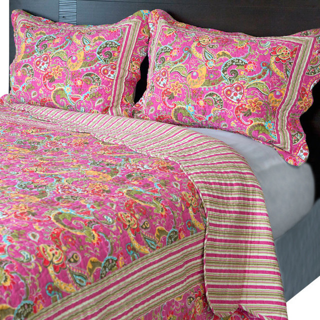 Lavish Home 3 Piece Paisley Quilt Set Full Queen