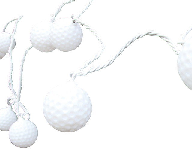 Golf Ball String Lights, 10 Count Contemporary Outdoor Rope And