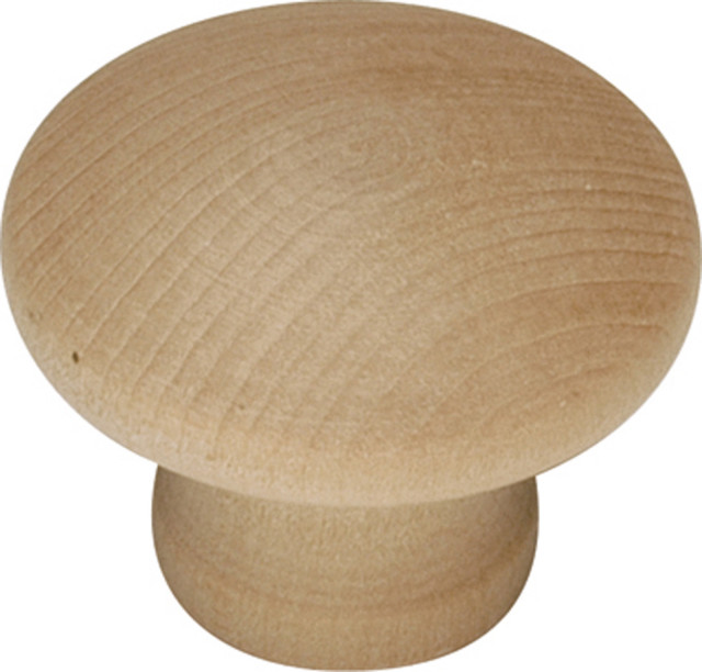 Belwith Hickory 11/4 " Natural Woodcraft Unfinished Wood Knob P184UW Transitional
