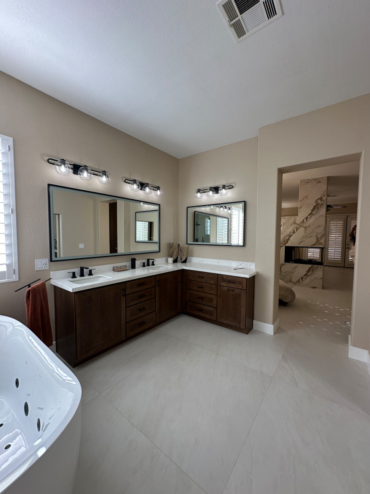 Cream and Contrast Primary Bathroom