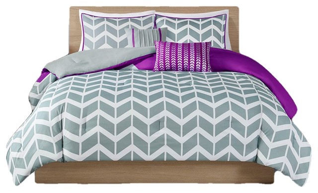 Intelligent Design Comforter Set In Purple Finish Id10 621