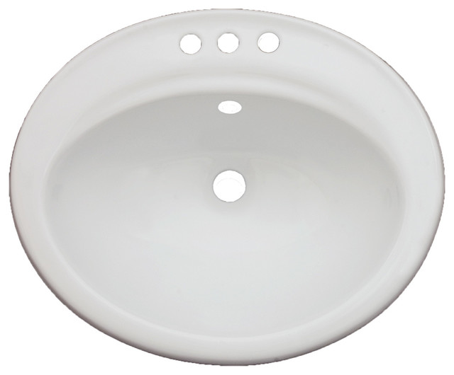 Vanity Fantasies "Daisy 3Hole" Porcelain Oval DropIn Vanity Sink
