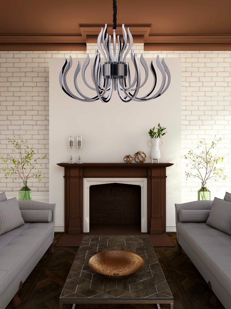 Уютная гостиная с камином