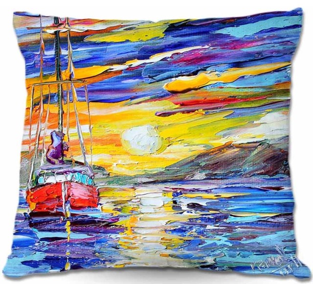 Pillow Woven Poplin from DiaNoche Designs - Sunrise Sailing