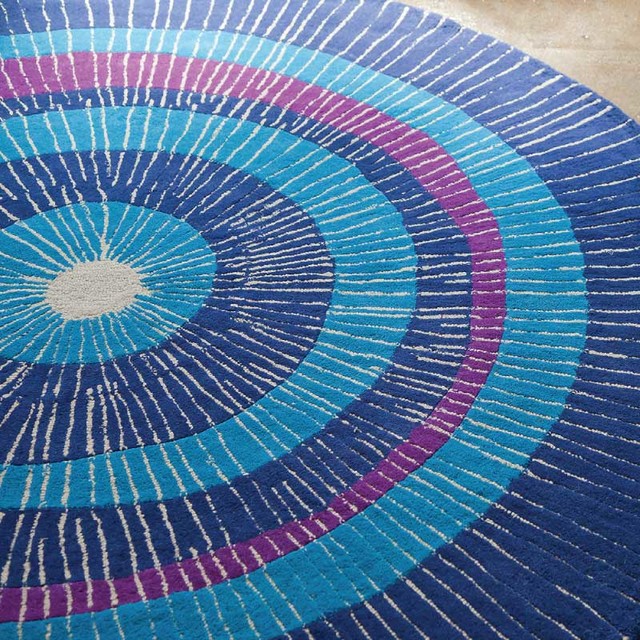 Eccentric Blue, Purple Area Rug, 5'x8' Contemporary Area Rugs by notNeutral Houzz