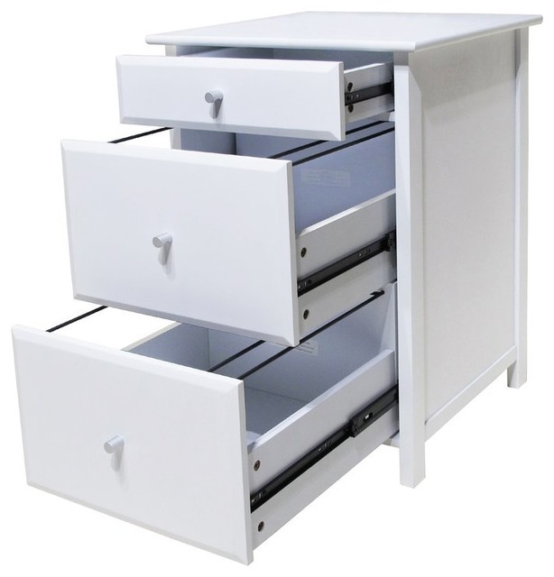 Vertical Wooden Filing Cabinet Wih 3 Drawer - Transitional - Filing ...