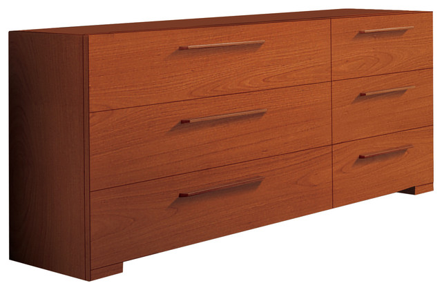 Wynd Double Dresser Cherry Wood Transitional Dressers By