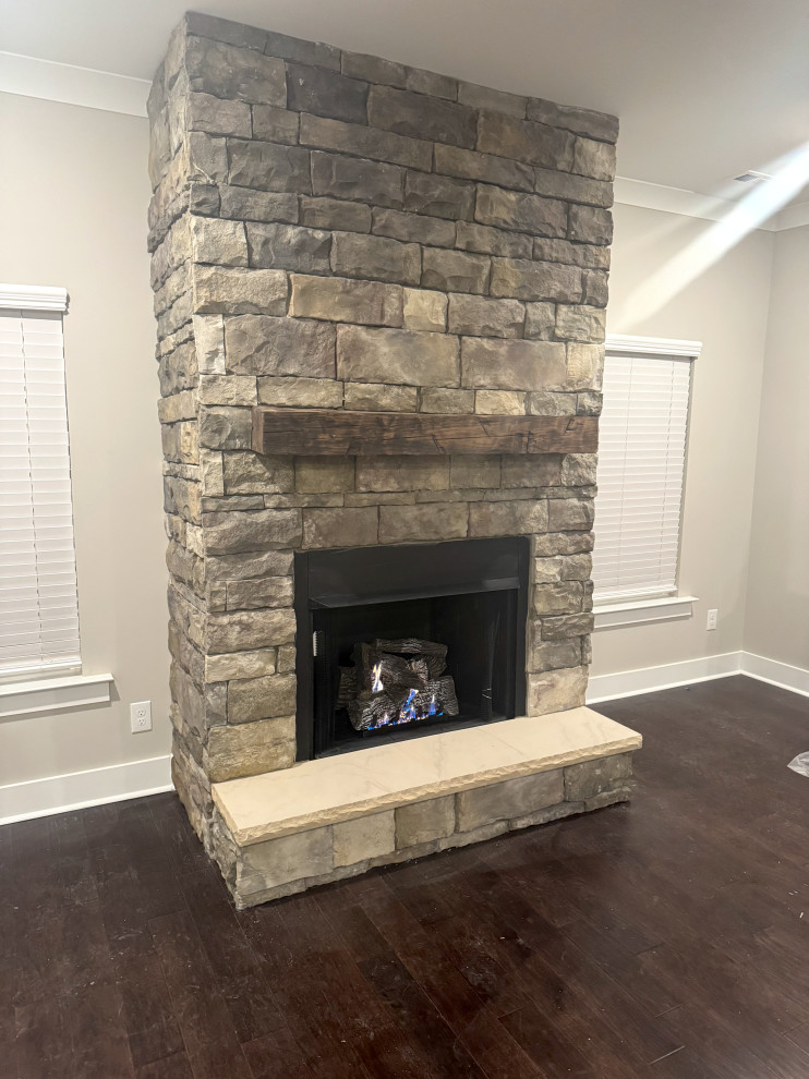 "The Toast Zone" -  Installing a gas fireplace with stonework.