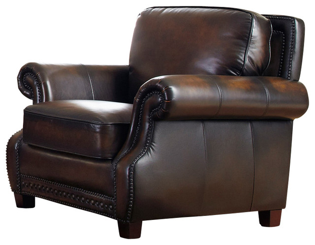 Vintage Furniture Classics - Leather | Luke Hand Antiqued Leather Chair, With Re