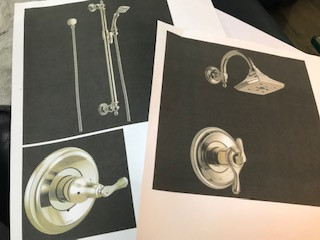 Walk in shower faucet placement