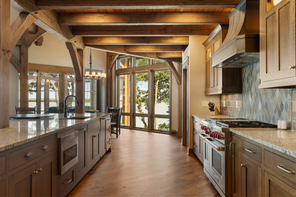 Inspiration for a rustic kitchen remodel in Milwaukee