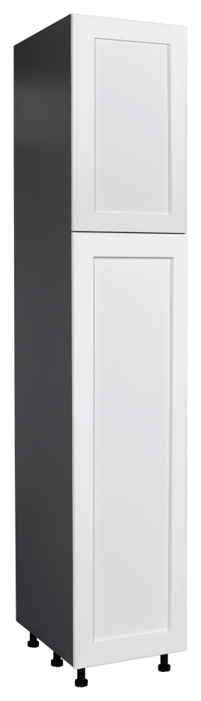 18 x 84 Utility Cabinet-Double Door-with Shaker White Matte door