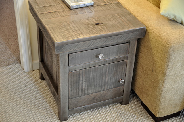 Rustic Gray End Tables For Living Room
