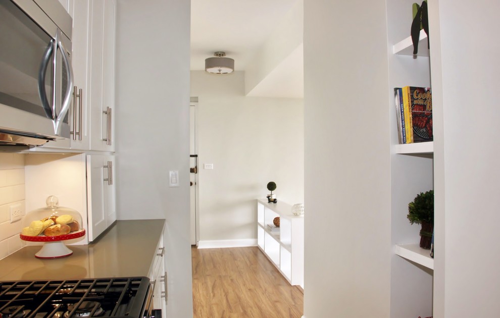 Transitional home design photo in Chicago