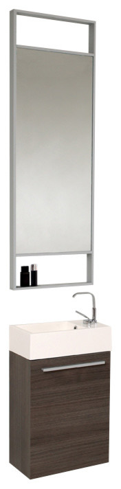 Fresca Pulito Small 16" Modern Vanity Set w/ Tall Mirror