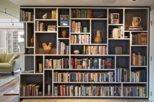 Mondrian Bookcase Eclectic Living Room Seattle By