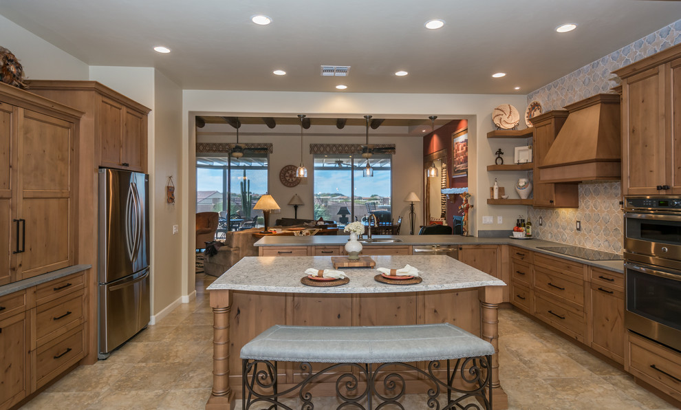 Example of a transitional kitchen design in Phoenix
