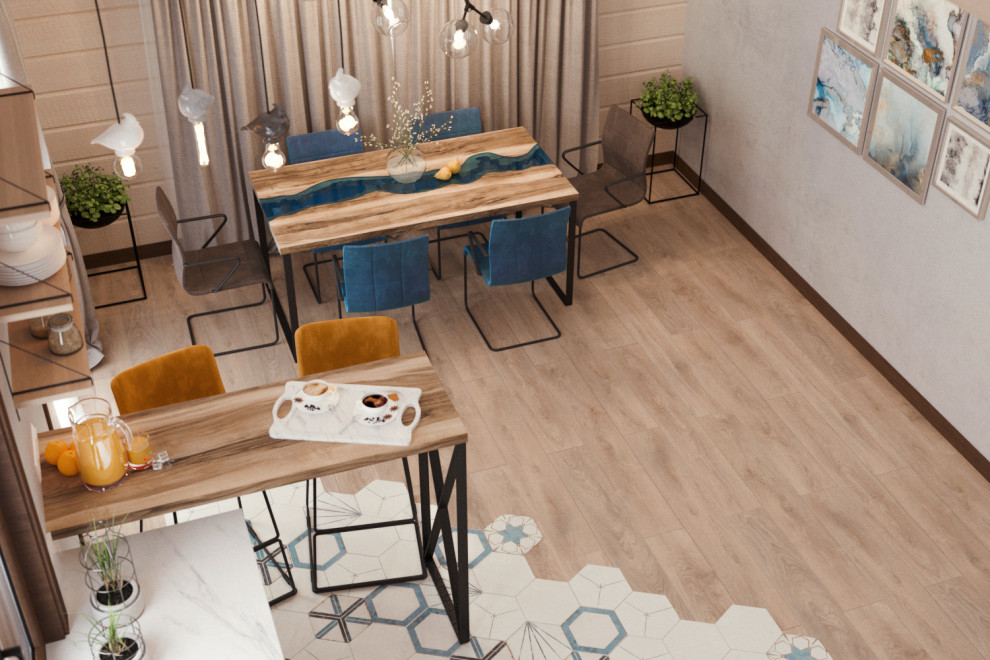 Дом из дерева. Кухня-столовая