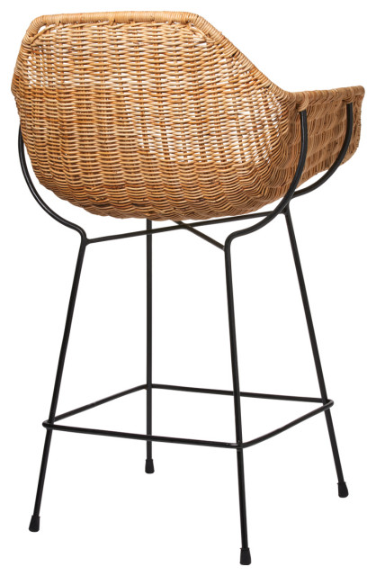 wicker and metal counter stools