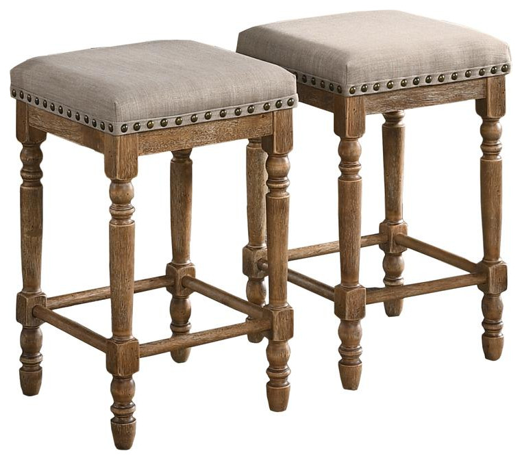 Eva Natural Oak Counter Height Stools Traditional Bar Stools And