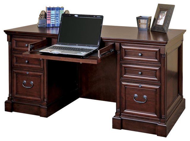 Crawford Double Pedestal Desk Traditional Desks And Hutches By Crawford Double Pedestal Desk