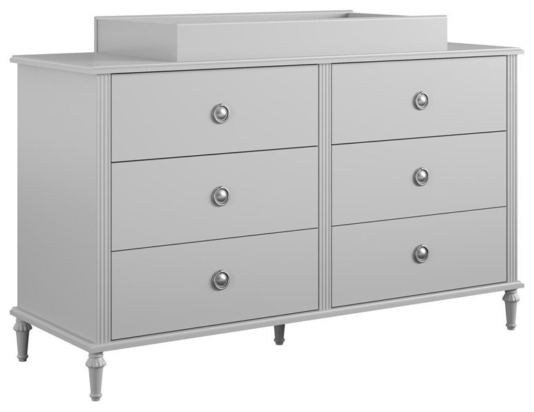 6 Drawer Gray Changing Dresser, Stork Craft Avalon 6 Drawer Universal Dresser Gray Maple