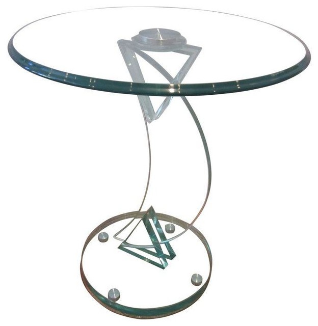 Pre-owned Postmodern Glass Side Table