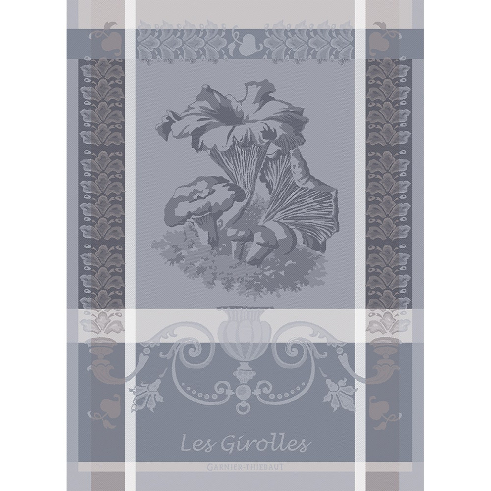 Girolles(Les) Anthracite Kitchen Towel 22"x30", 56cmx77cm, 100% Cotton Set of 4