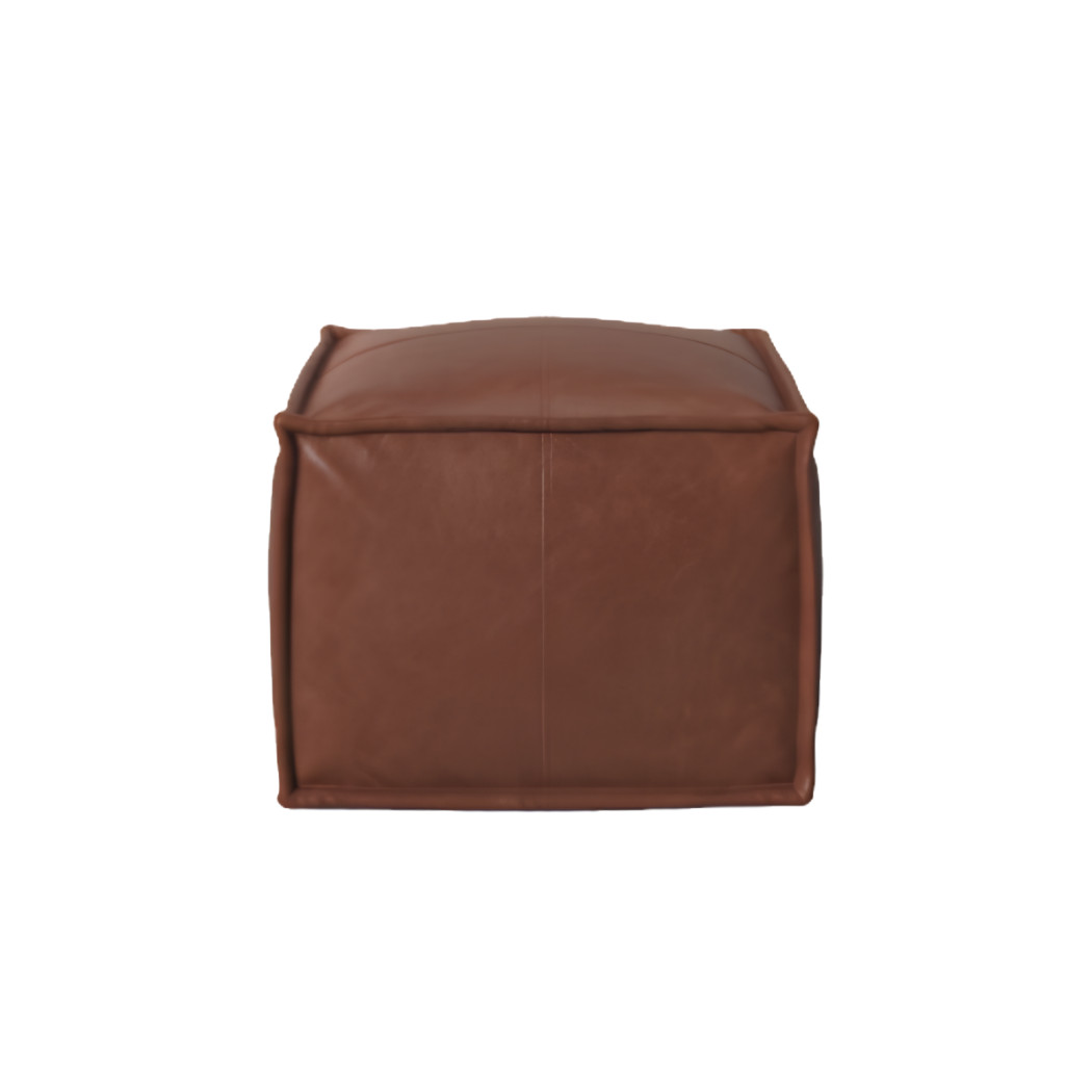 Retailer: Target | Pouf Earl Faux Leather French Seam Ottoman Caramel - Threshold™