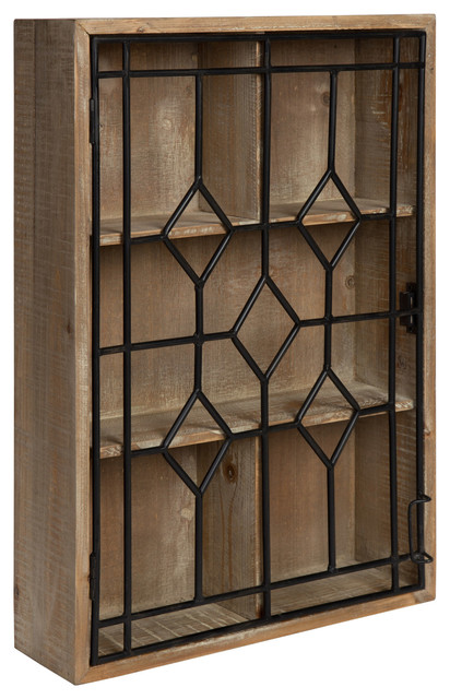 Megara Farmhouse Chic Wall Mounted Display Cupboard Rustic
