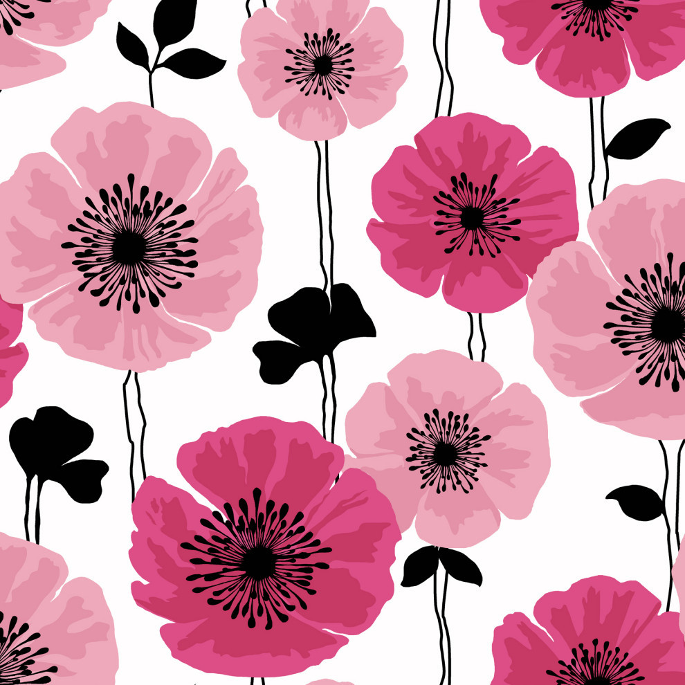 Darcy Magenta Modern Floral Wallpaper Bolt