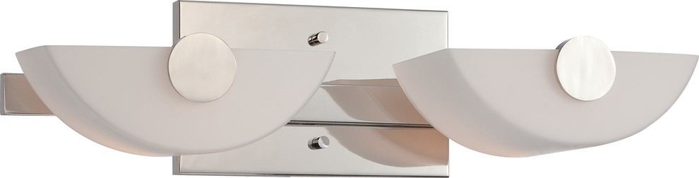 Nuvo Signature 2-Light 17" Polished Nickel Vanity Light Wall Light