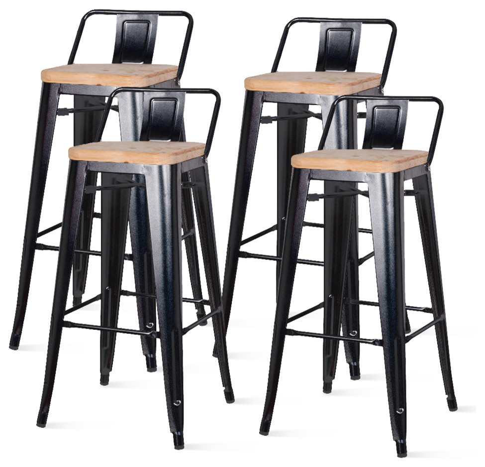 Metropolis LowBack Bar Stool Industrial Bar Stools And Counter Stools by New Pacific