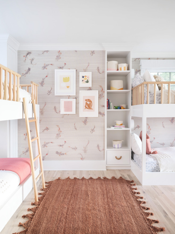 Photo of a medium sized beach style kids' bedroom in New York.