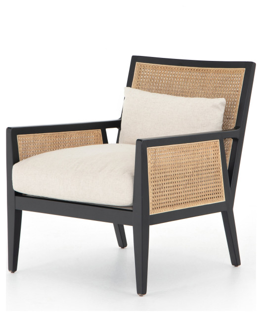 Antonia Cane Chair,Brushed Ebony Tropical Armchairs And Accent