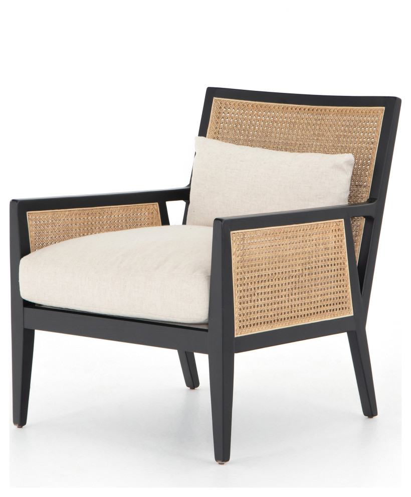 Antonia Cane Chair,Brushed Ebony Tropical Armchairs And Accent