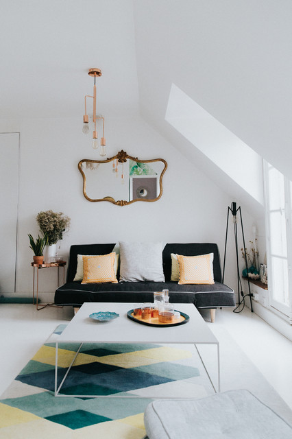 R&eacute;novation d'un appartement de 27m&sup2; &agrave; Paris 9&egrave;me eklektisk-dagligstue